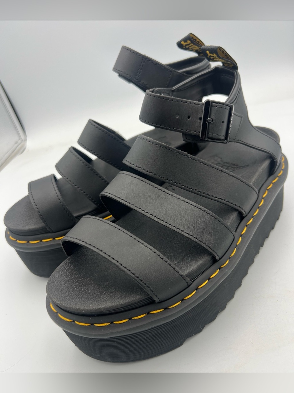 Dr. Martens Blaire Quad Buckle Strap Black Leather Women’s Sandals Size EU39 NEW - Picture 6 of 13